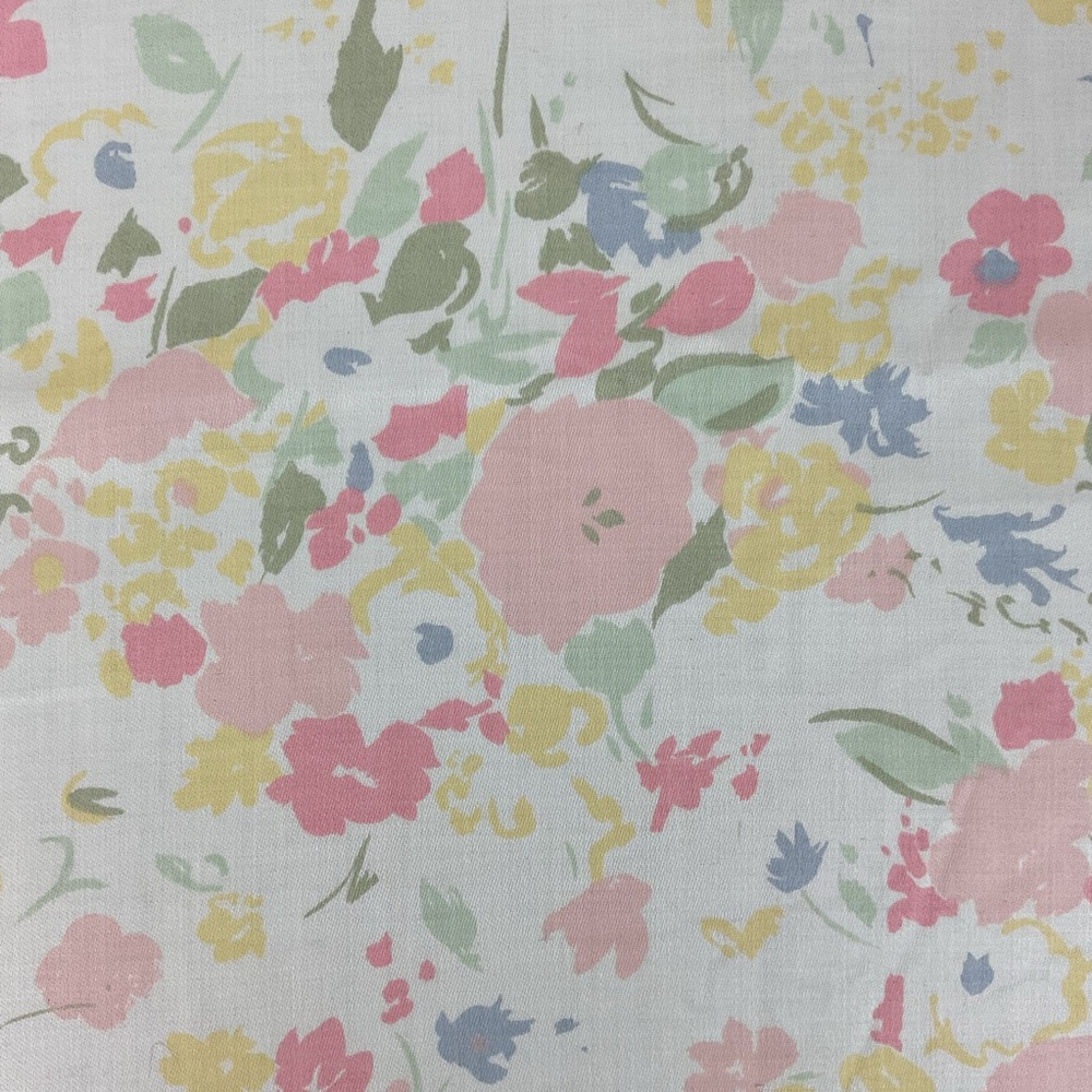 Vintage Peter Pan pastel garden floral cotton fabric 80” x 44.5”